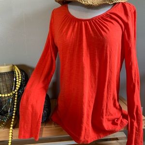 LOFT Orange/Red Blouse